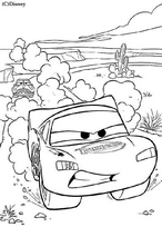 coloriage cars course dans le desert
